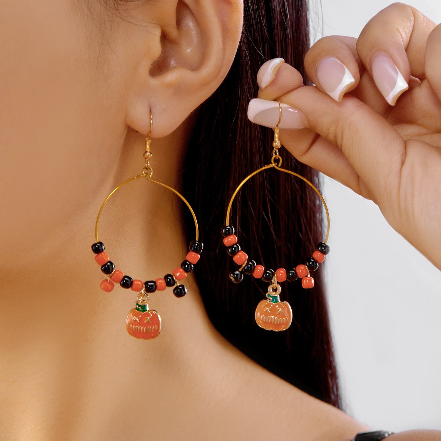 Wholesale Pumpkin Ghost  Bat Cat Ear Hoop Earrings
